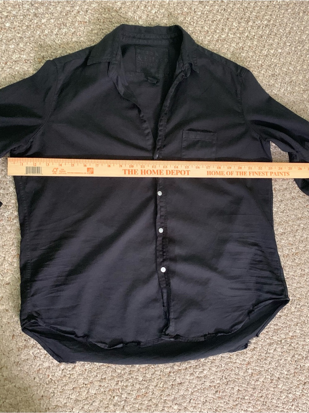 Frank & Eileen EILEEN Famous Top Button Up Long Sleeve Shirt Black Distressed - Picture 12 of 16